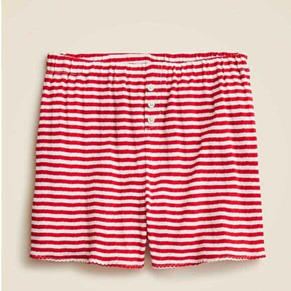 J. Crew Pants - J Crew Pointelle Red and White Striped Short Size Large NWT